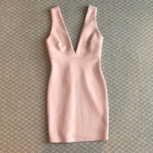 Nude tight mini dress